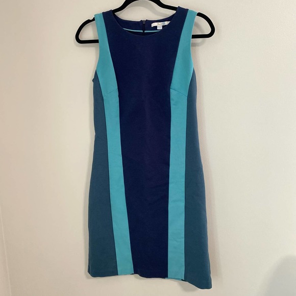 Boden Ponte Knit Color Block Striped Sheath Dress Blue Size 4 - Picture 12 of 12